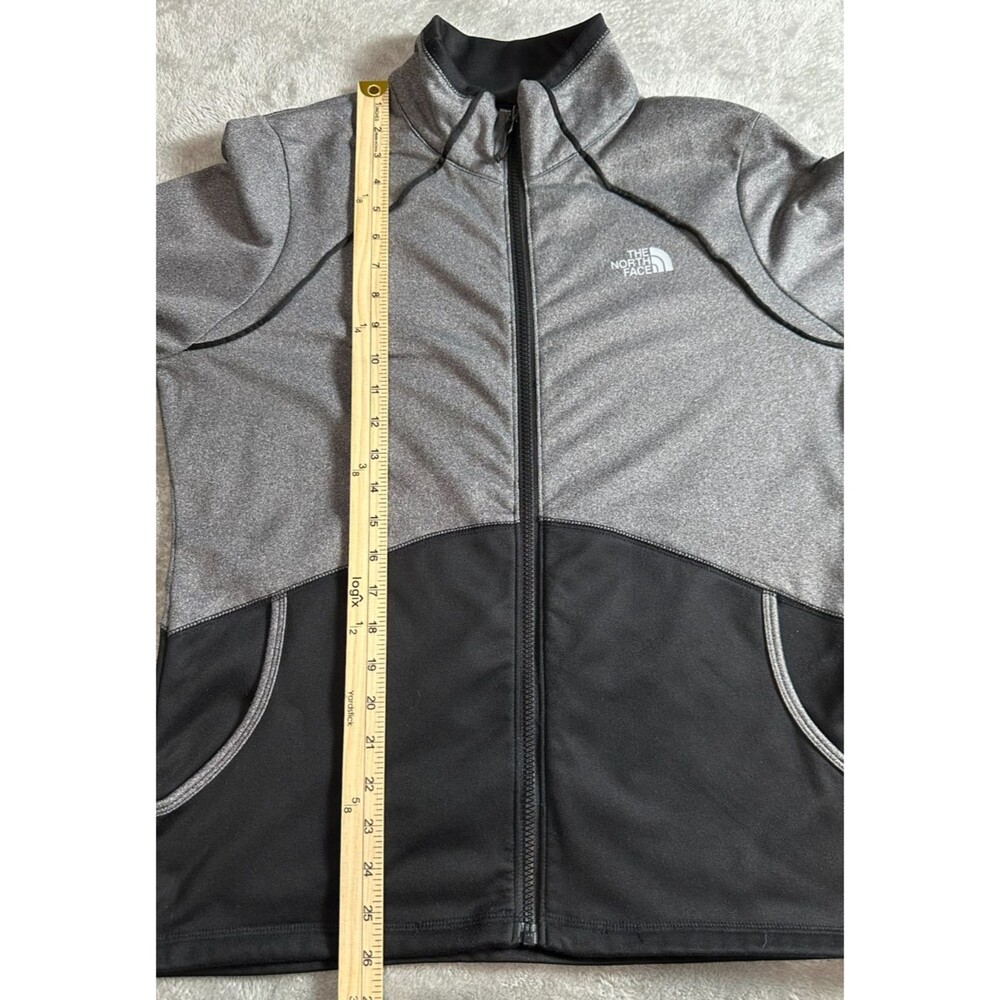 The North Face Jacket Men's M Black & Gray Fleece Mock Neck Full Zip Pockets - Picture 5 of 8